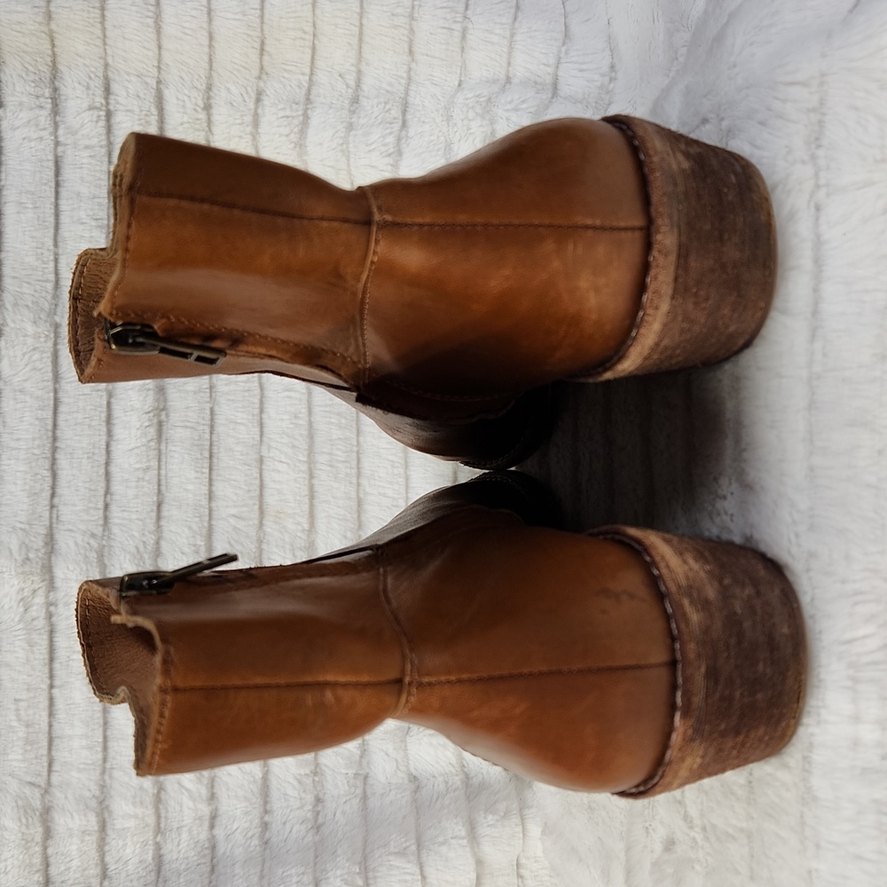 Madewell Charley Size 8.5 M Chestnut Brown Leather Booties Zip Cowboy Western - Picture 8 of 14